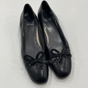 Stuart Weitzman Vintage Black Ballet Flats Cutout Flower Size 9.5